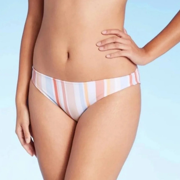 *NWT* Xhilaration Striped Hipster Bikini Bottom - Picture 1 of 6